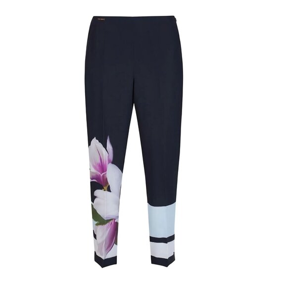 Ted Baker Abirati Trousers In Magnolia Stripe Print Pockets Career Size 4 - Picture 7 of 12